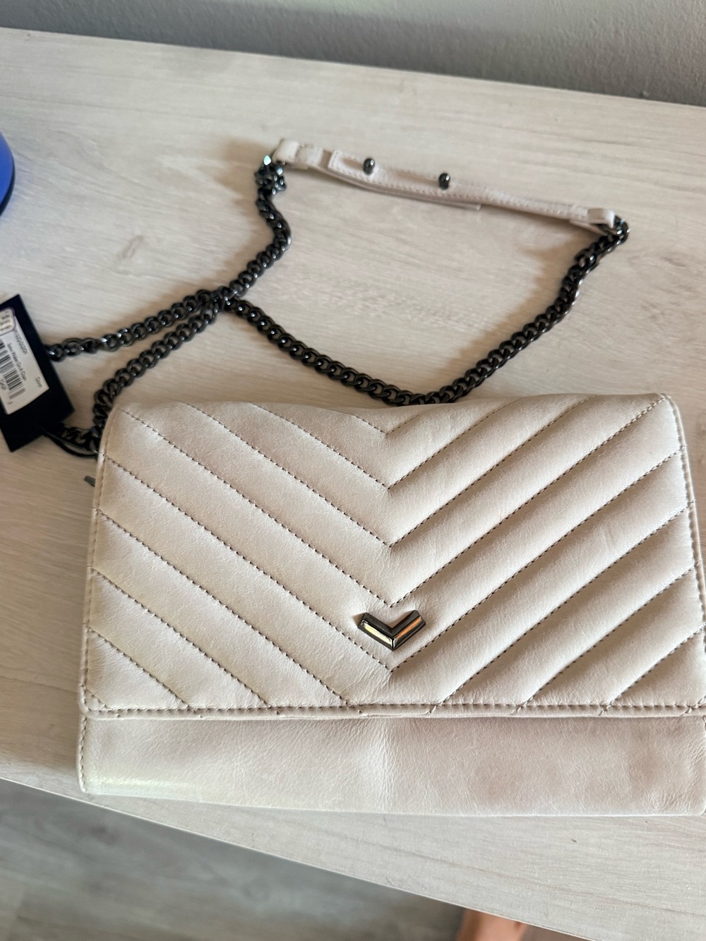 NWT Botkier Quilted SoHo Wallet on a Chain Crossbody Bag in Dove